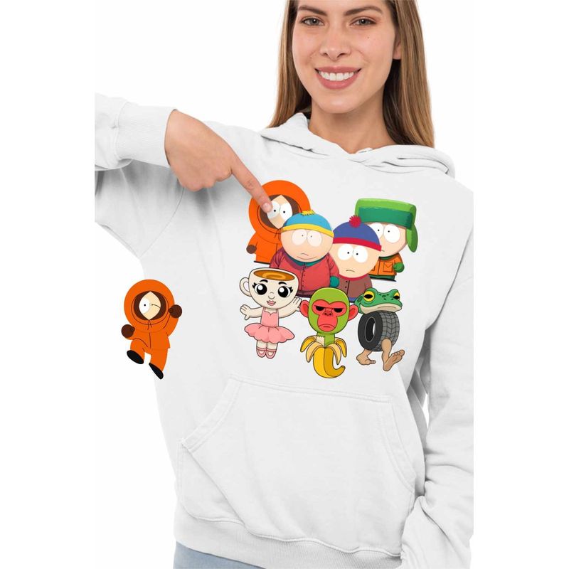 Fashion, accesorii si bijuterii - Femei - Imbracaminte femei - Hanorace femei - Hanorac Femei South Park Brainrot Capucina Bananini Ambalabu Italian, alb, marime 2XL - Infinity.ro