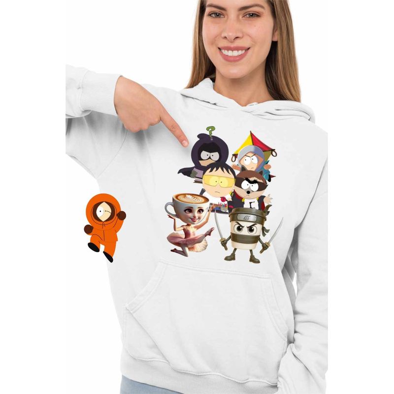 Fashion, accesorii si bijuterii - Femei - Imbracaminte femei - Hanorace femei - Hanorac Femei South Park Capucino Asasino Capucina Italia, alb, marime 2XL - Infinity.ro