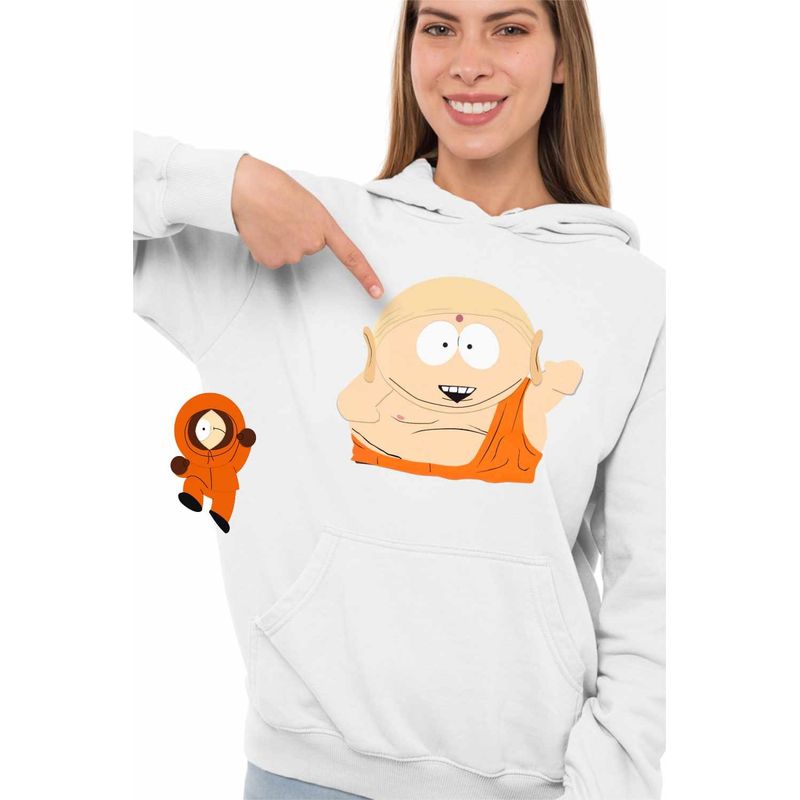 Fashion, accesorii si bijuterii - Femei - Imbracaminte femei - Hanorace femei - Hanorac Femei South Park Calugar Budist Buddha, alb, marime 2XL - Infinity.ro