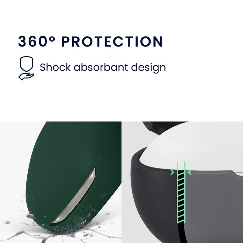 TV, Audio-Video si Foto - Portabile audio - Casti audio - Husa casti Kwmobile pentru JBL SENSE PRO, protectie la zgarieturi, Silicon, verde - Infinity.ro