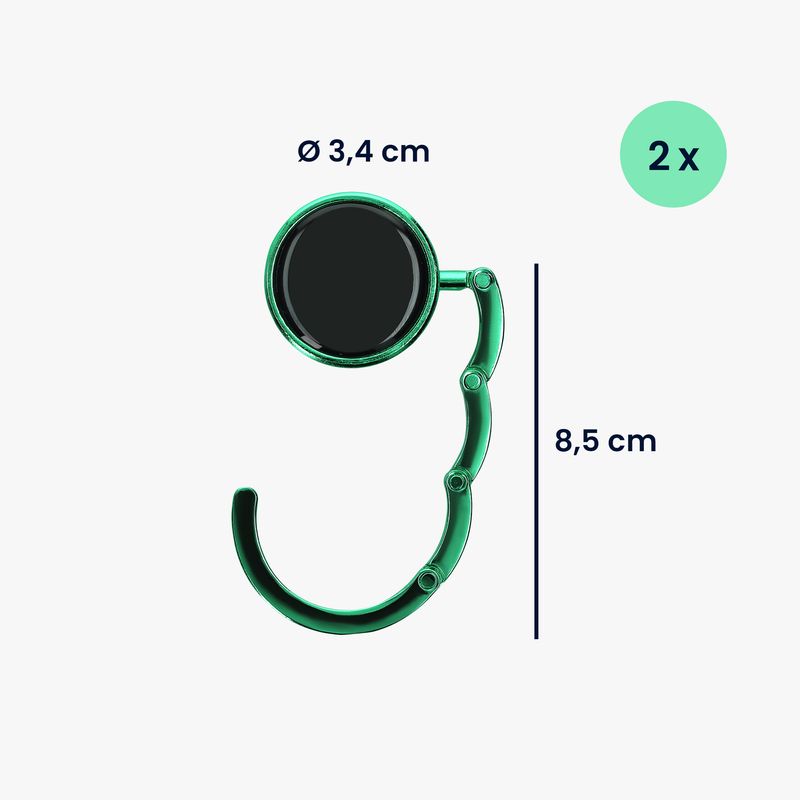 Casa si Gradina - Mobilier - Feronerie si accesorii mobila - Set 2 carlige de masa pentru geanta Kwmobile, inchidere magnetica, pliabile, anti-alunecare, metal, albastru - Infinity.ro