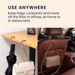 Casa si Gradina - Mobilier - Feronerie si accesorii mobila - Set 2 carlige de masa pentru geanta Kwmobile, inchidere magnetica, pliabile, anti-alunecare, metal, bronz - Infinity.ro