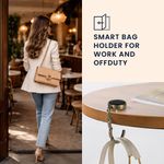 Casa si Gradina - Mobilier - Feronerie si accesorii mobila - Set 2 carlige de masa pentru geanta Kwmobile, inchidere magnetica, pliabile, anti-alunecare, metal, bronz - Infinity.ro