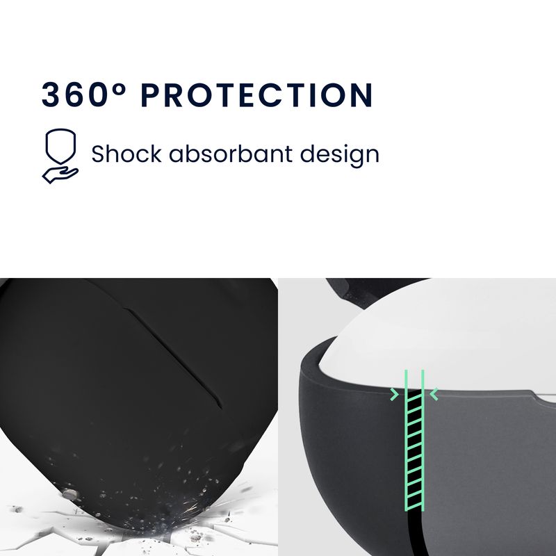 TV, Audio-Video si Foto - Portabile audio - Casti audio - Husa casti Kwmobile pentru Xiaomi Redmi Buds 8 Lite, protectie la zgarieturi, Silicon, negru - Infinity.ro
