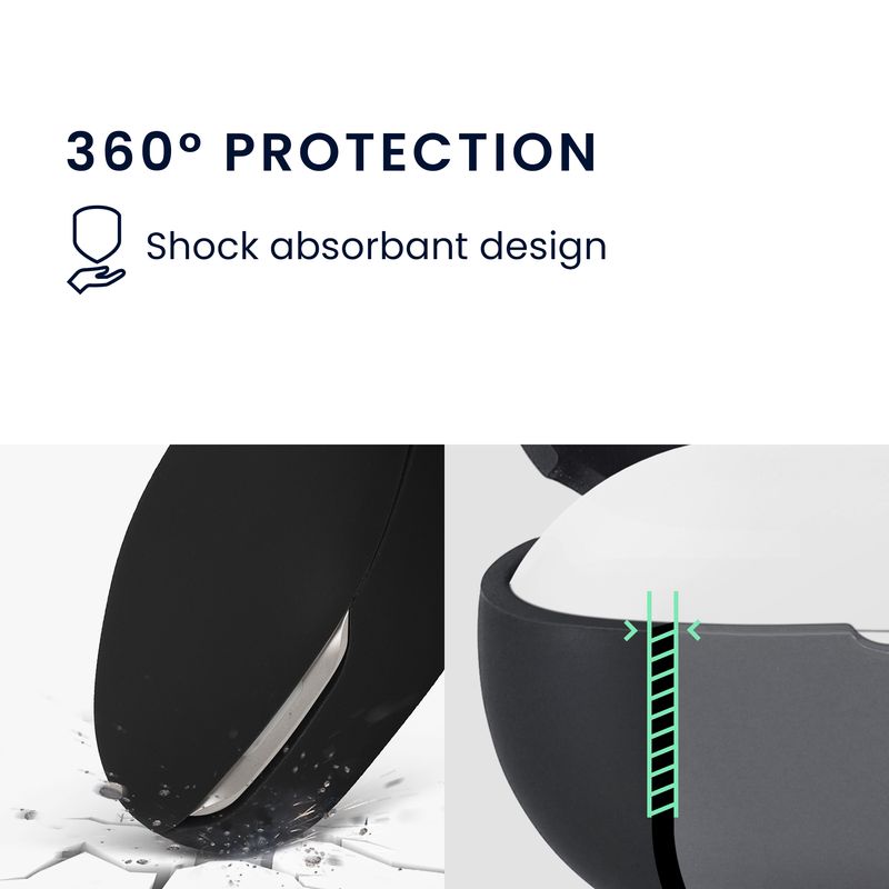 TV, Audio-Video si Foto - Portabile audio - Casti audio - Husa casti Kwmobile pentru JBL SENSE PRO, protectie la zgarieturi, Silicon, negru - Infinity.ro