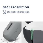 TV, Audio-Video si Foto - Portabile audio - Casti audio - Husa casti Kwmobile pentru Technics EAH-AZ100, protectie la zgarieturi, Silicon, gri - Infinity.ro