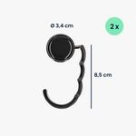 Casa si Gradina - Mobilier - Feronerie si accesorii mobila - Set 2 carlige de masa pentru geanta Kwmobile, inchidere magnetica, pliabile, anti-alunecare, metal, negru, albastru - Infinity.ro