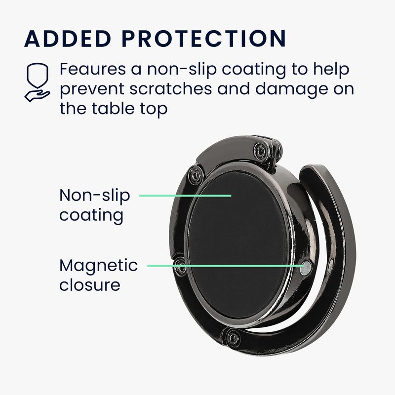 Casa si Gradina - Mobilier - Feronerie si accesorii mobila - Set 2 carlige de masa pentru geanta Kwmobile, inchidere magnetica, pliabile, anti-alunecare, metal, negru, albastru - Infinity.ro