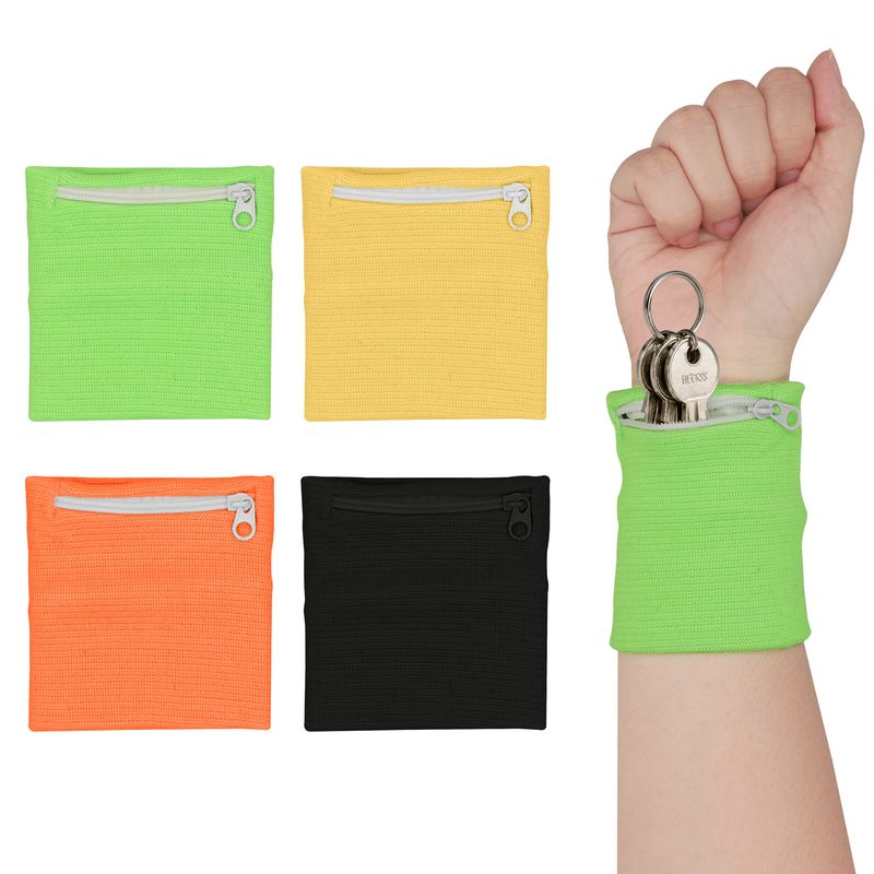 Sport si Outdoor - Echipament Sportiv - Accesorii echipament sportiv - Genti si borsete fitness - Set 4 borsete sport pentru incheietura Kwmobile, fermoar, nylon, multicolor - Infinity.ro