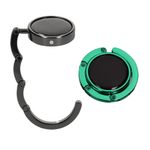 Casa si Gradina - Mobilier - Feronerie si accesorii mobila - Set 2 carlige de masa pentru geanta Kwmobile, inchidere magnetica, pliabile, anti-alunecare, metal, negru, albastru - Infinity.ro