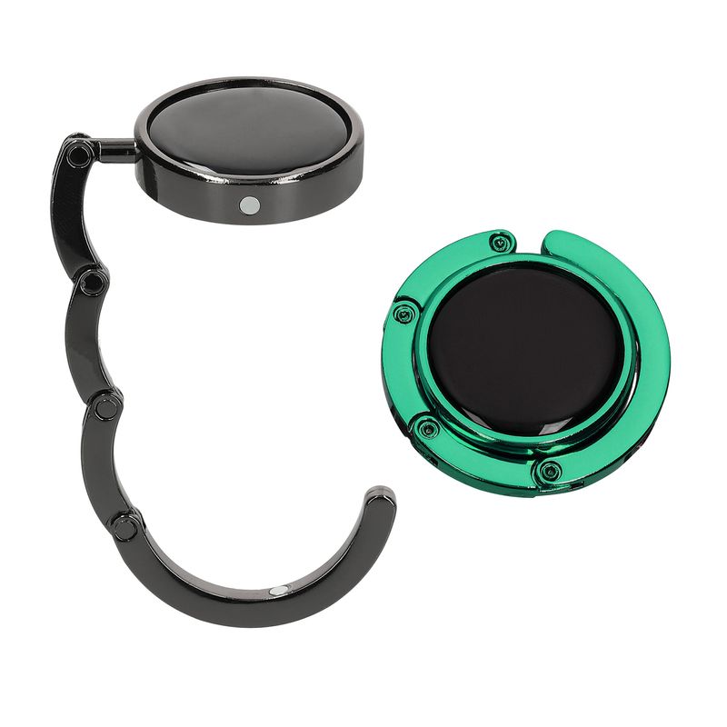 Casa si Gradina - Mobilier - Feronerie si accesorii mobila - Set 2 carlige de masa pentru geanta Kwmobile, inchidere magnetica, pliabile, anti-alunecare, metal, negru, albastru - Infinity.ro