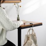 Casa si Gradina - Mobilier - Feronerie si accesorii mobila - Set 2 carlige de masa pentru geanta Kwmobile, inchidere magnetica, pliabile, anti-alunecare, metal, negru, albastru - Infinity.ro