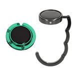 Casa si Gradina - Mobilier - Feronerie si accesorii mobila - Set 2 carlige de masa pentru geanta Kwmobile, inchidere magnetica, pliabile, anti-alunecare, metal, negru, albastru - Infinity.ro