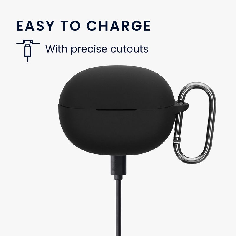 TV, Audio-Video si Foto - Portabile audio - Casti audio - Husa casti Kwmobile pentru EarFun Clip Open Ear, protectie la zgarieturi, Silicon, negru - Infinity.ro