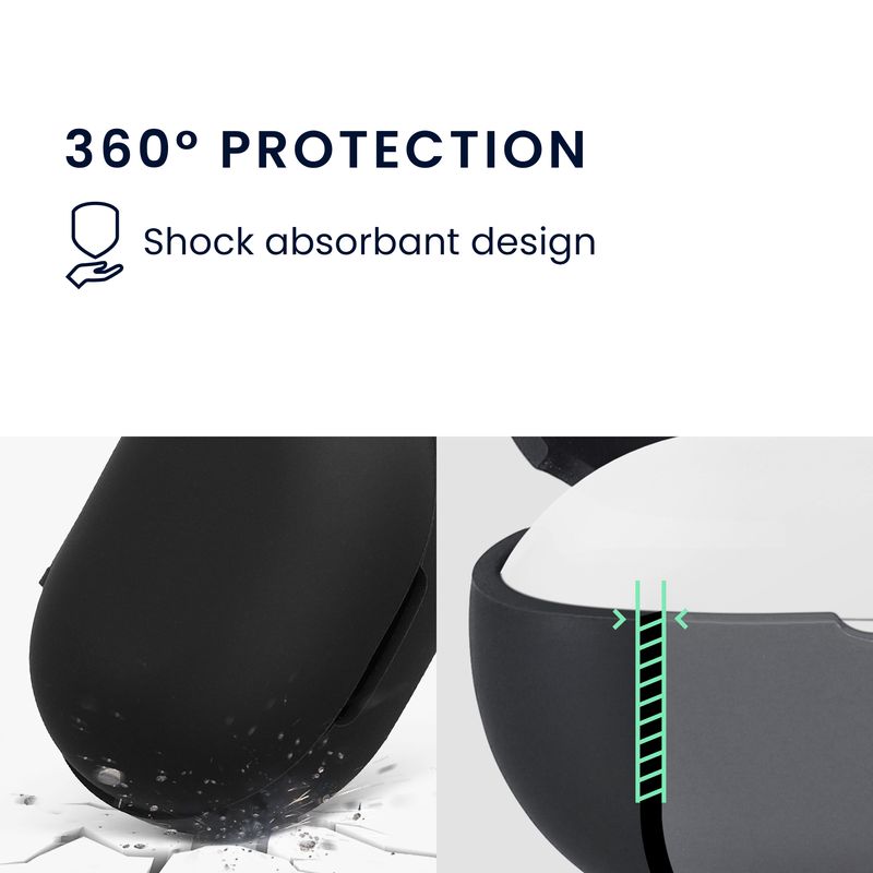 TV, Audio-Video si Foto - Portabile audio - Casti audio - Husa casti Kwmobile pentru SteelSeries Arctis Gamebuds, protectie la zgarieturi, Silicon, negru - Infinity.ro