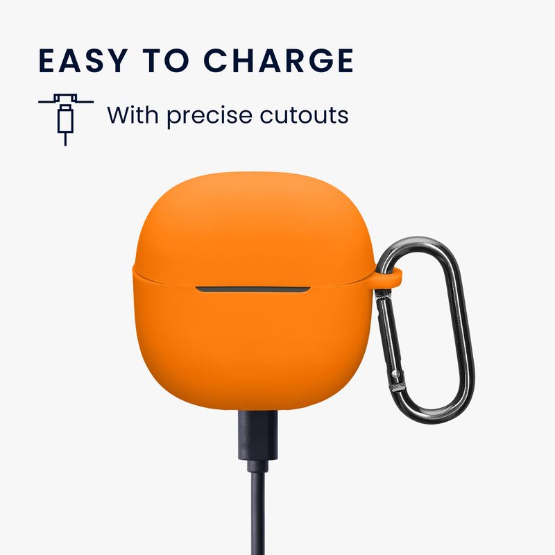 TV, Audio-Video si Foto - Portabile audio - Casti audio - Husa casti Kwmobile pentru Xiaomi Redmi Buds 6 Lite, protectie la zgarieturi, Silicon, portocaliu - Infinity.ro