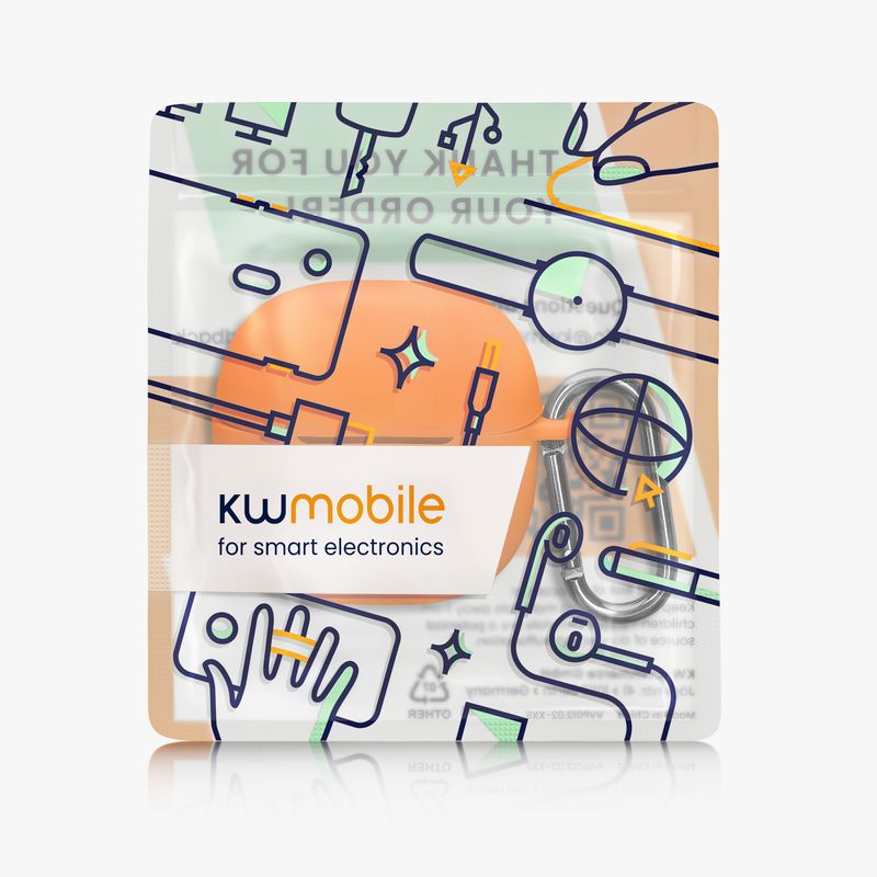 TV, Audio-Video si Foto - Portabile audio - Casti audio - Husa casti Kwmobile pentru Xiaomi Redmi Buds 6 Lite, protectie la zgarieturi, Silicon, portocaliu - Infinity.ro