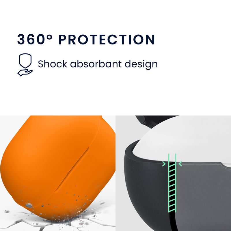 TV, Audio-Video si Foto - Portabile audio - Casti audio - Husa casti Kwmobile pentru Xiaomi Redmi Buds 6 Lite, protectie la zgarieturi, Silicon, portocaliu - Infinity.ro