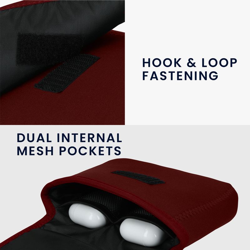 PC, gaming si accesorii - Retelistica - Cabluri si accesorii - Geanta organizatoare cabluri Kwmobile, protectie la socuri si zgarieturi, neopren si textil, rosu - Infinity.ro