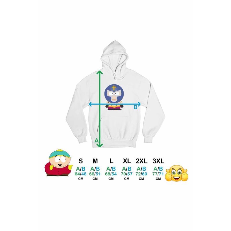 Fashion, accesorii si bijuterii - Femei - Imbracaminte femei - Hanorace femei - Hanorac Femei South Park Kenny Wrestler Mexico, alb, marime 2XL - Infinity.ro