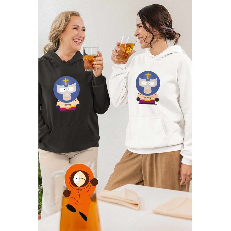 Fashion, accesorii si bijuterii - Femei - Imbracaminte femei - Hanorace femei - Hanorac Femei South Park Kenny Wrestler Mexico, alb, marime 2XL - Infinity.ro