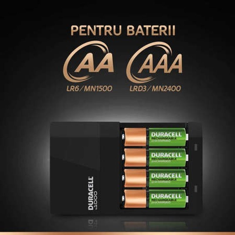 Casa si Gradina - Electrice - Accesorii electrice - Baterii, acumulatori si incarcatoare - Incarcator Duracell CEF14, 2 x acumulatori AAK2 1300 mAh + 2 x acumulatori AAAK2 750 mAh - Infinity.ro