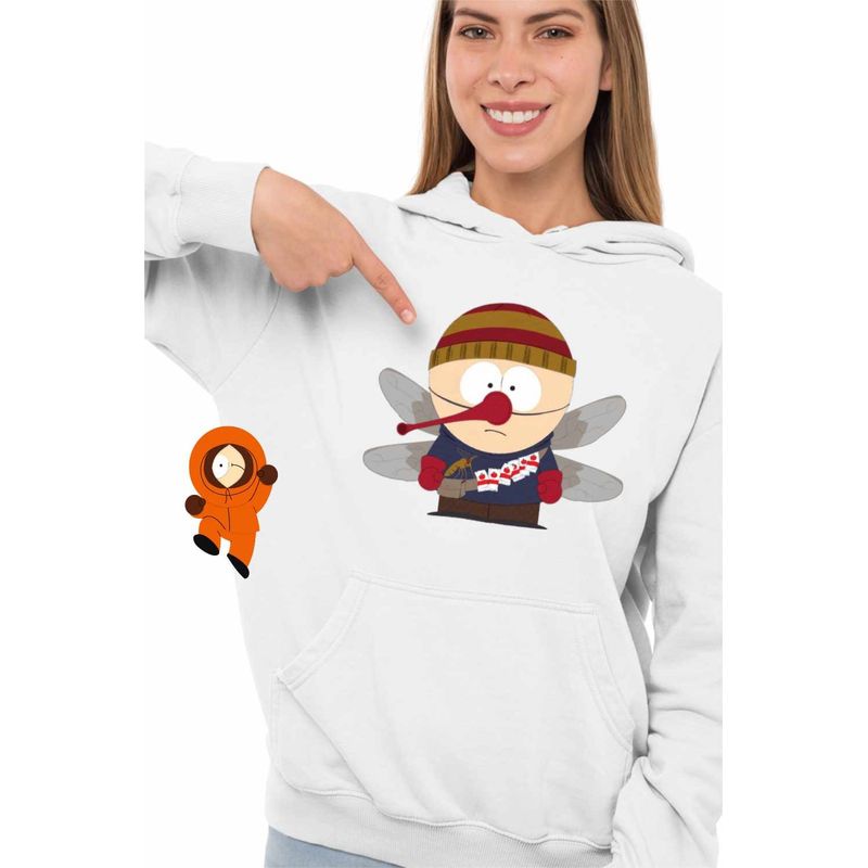 Fashion, accesorii si bijuterii - Femei - Imbracaminte femei - Hanorace femei - Hanorac Femei South Park Mosquito Donovan Tantar Radioactive, alb, marime 2XL - Infinity.ro