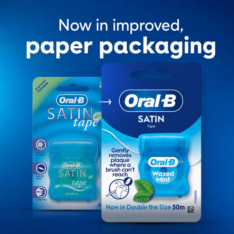 Ingrijire personala si Cosmetice - Igiena dentara - Rezerve si accesorii - Set 4 Bucati, Ata Dentara Oral-B Satin Floss Mint 50m, Curatare Interdentara, Aroma Menta - Infinity.ro