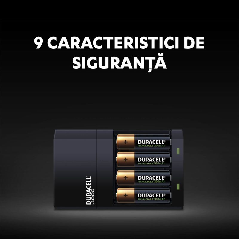 Casa si Gradina - Electrice - Accesorii electrice - Baterii, acumulatori si incarcatoare - Incarcator de baterii 4h duracell 2x aa 1300mah 2x aaa 750mah - Infinity.ro