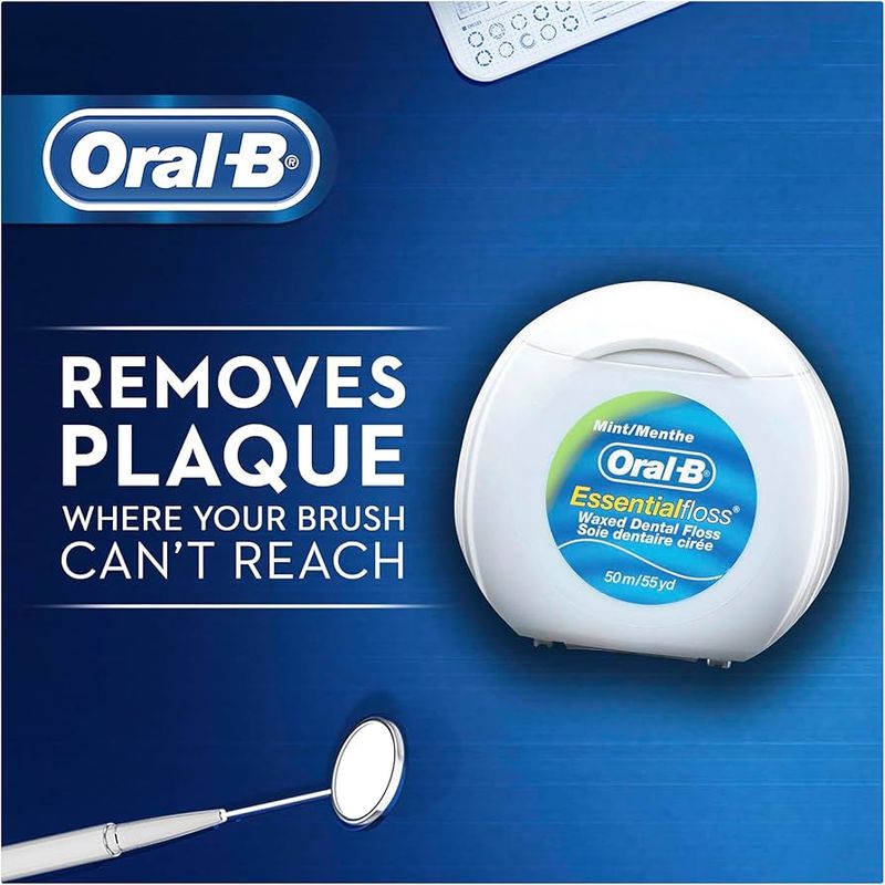Ingrijire personala si Cosmetice - Igiena dentara - Rezerve si accesorii - Ata Dentara Oral-B Essential Floss Mint Waxed, Cerata, 2 x 50 m, Multipack 2 Blistere, Tot 100 m, Rezistenta la Rupere - Infinity.ro