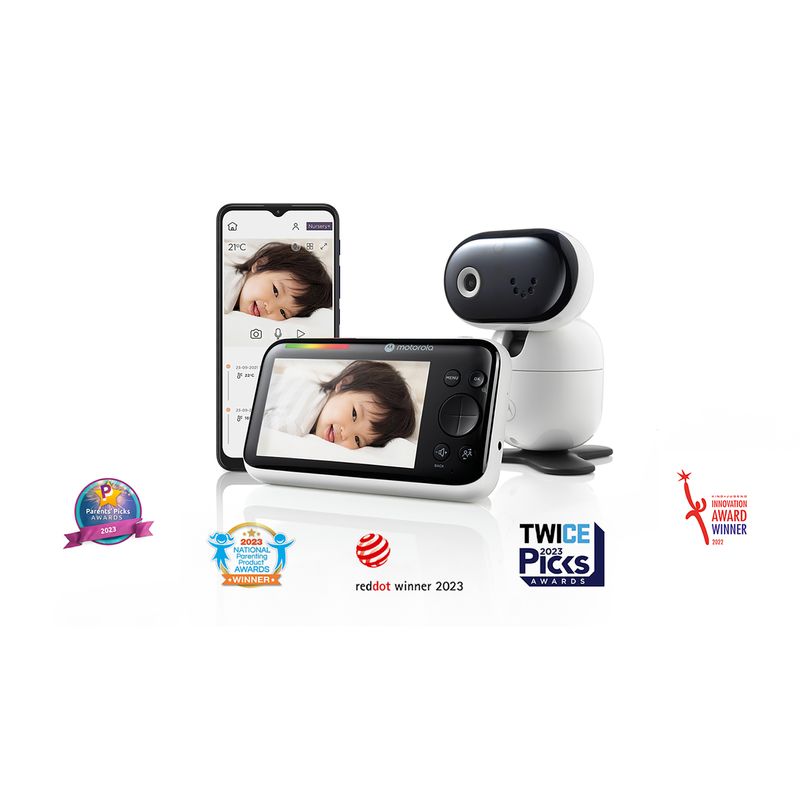 Casa si Gradina - Mobilier - Mobilier copii - Monitoare video copii - Monitor video pentru bebelusi Motorola Nursery PIP1500, ecran 5", comunicare bidirectionala, raza de actiune 300 m, alb - Infinity.ro