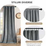 Casa si Gradina - Textile si covoare - Perdele si draperii - Draperii - Set 2 draperii catifea blackout 132X245 cm, opace, termoizolante si fonice, cu prindere pe bara, pentru living, dormitor - Infinity.ro