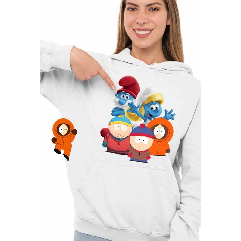 Fashion, accesorii si bijuterii - Femei - Imbracaminte femei - Hanorace femei - Hanorac Femei South Park Strumfii Papa Strumf Strumfita, alb, marime 2XL - Infinity.ro