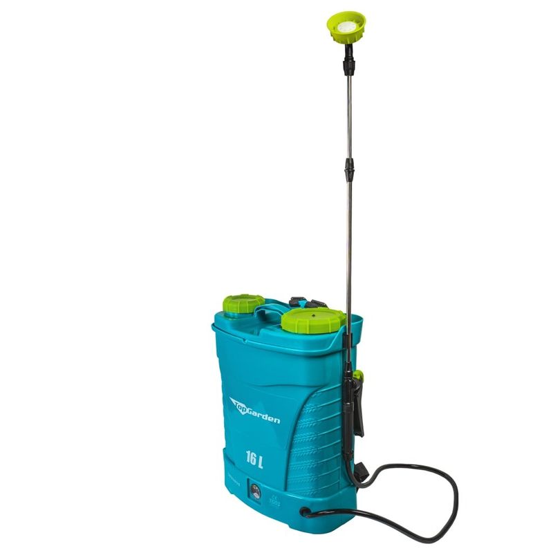 Casa si Gradina - Gradinarit si plante - Instalatii si accesorii pentru irigatii - Aparate pentru stropit gradina - Pulverizator electric cu acumulator 16L, baterie 12V 8Ah, presiune 5.5 bari, lance inox, 3 duze, vermorel pentru gradina - Infinity.ro