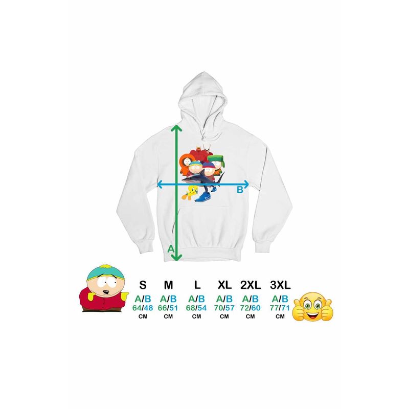 Fashion, accesorii si bijuterii - Femei - Imbracaminte femei - Hanorace femei - Hanorac Femei South Park Tweety Tralalero Tralala Brainrot Diavol Brainrot Italian, alb, marime 2XL - Infinity.ro