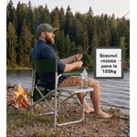 Sport si Outdoor - Camping - Mobilier pentru camping - Scaune camping - Scaun pliabil pentru camping si pescuit , masa laterala rabatabila cu suport pahar, max. 120 kg, 55x45x78 cm, verde - Infinity.ro