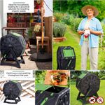 Casa si Gradina - Gradinarit si plante - Unelte gradinarit - Compostoare gradina - Compostor rotativ cu picioare, capacitate 70 L, sistem de aerisire, plastic rezistent la intemperii, 55,5 x 36 x 72 cm - Infinity.ro