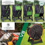 Casa si Gradina - Gradinarit si plante - Unelte gradinarit - Compostoare gradina - Compostor rotativ cu picioare, capacitate 70 L, sistem de aerisire, plastic rezistent la intemperii, 55,5 x 36 x 72 cm - Infinity.ro
