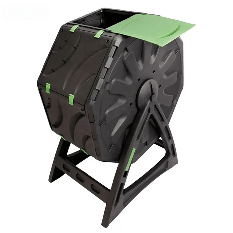Casa si Gradina - Gradinarit si plante - Unelte gradinarit - Compostoare gradina - Compostor rotativ cu picioare, capacitate 70 L, sistem de aerisire, plastic rezistent la intemperii, 55,5 x 36 x 72 cm - Infinity.ro