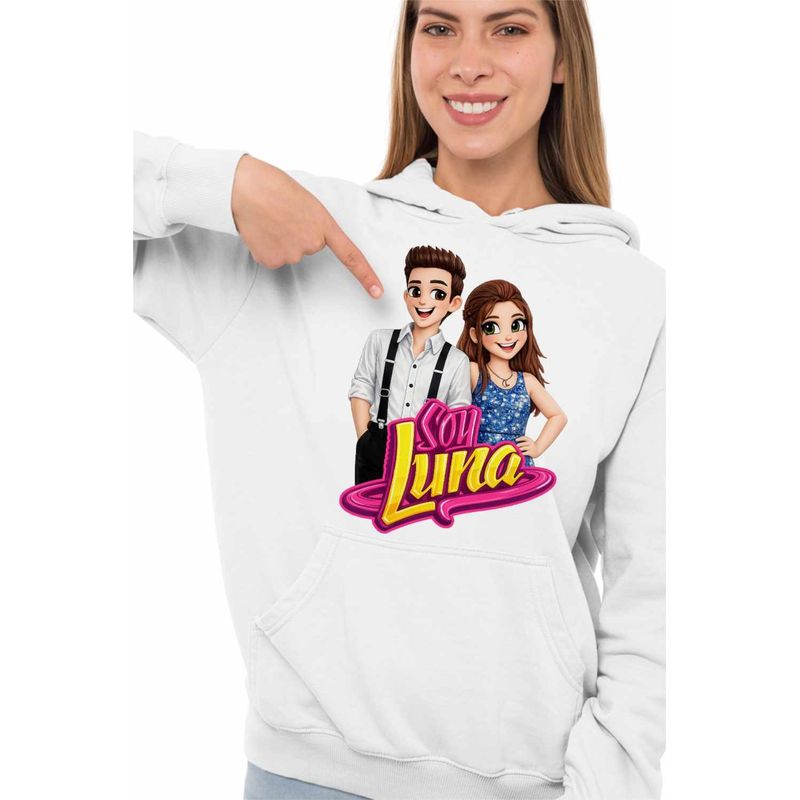 Fashion, accesorii si bijuterii - Femei - Imbracaminte femei - Hanorace femei - Hanorac Femei Soy Luna Cartoon, alb, marime 2XL - Infinity.ro