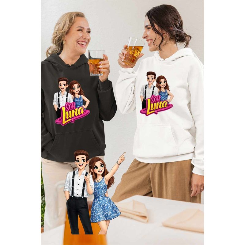 Fashion, accesorii si bijuterii - Femei - Imbracaminte femei - Hanorace femei - Hanorac Femei Soy Luna Cartoon, alb, marime 2XL - Infinity.ro