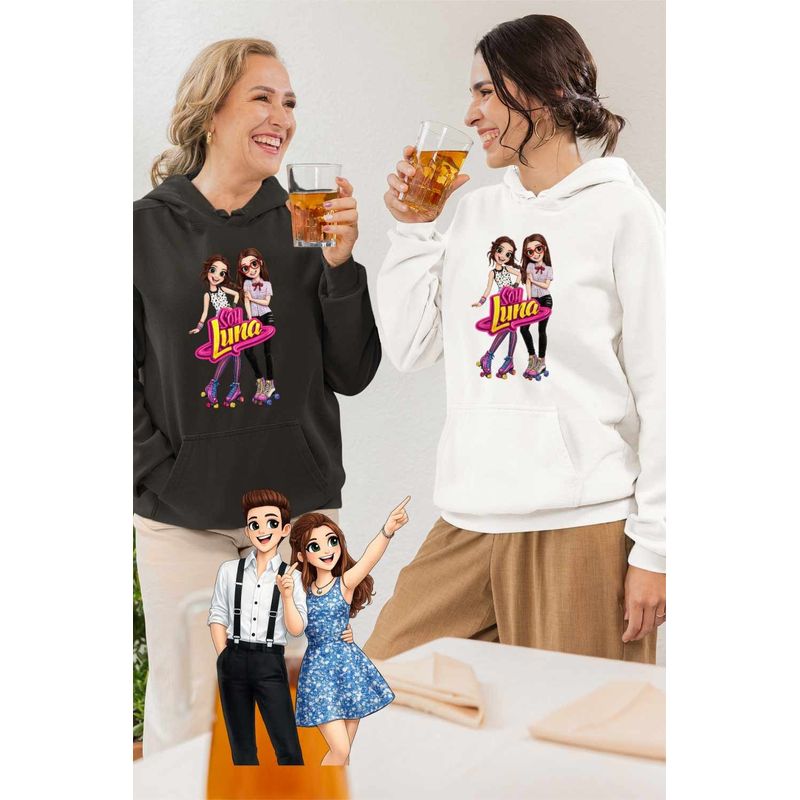 Fashion, accesorii si bijuterii - Femei - Imbracaminte femei - Hanorace femei - Hanorac Femei Soy Luna Nina Best Friends, alb, marime 2XL - Infinity.ro