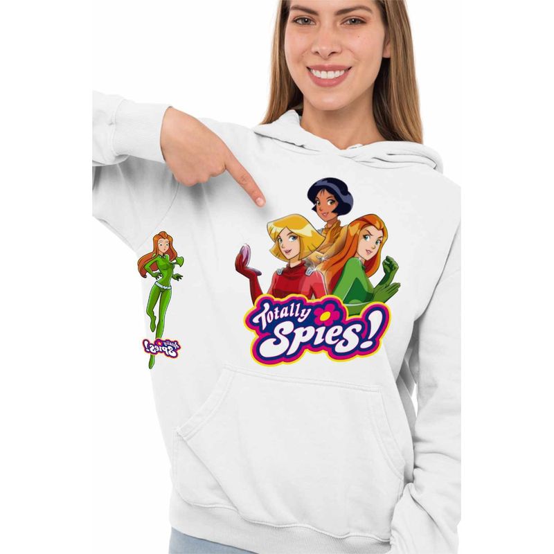 Fashion, accesorii si bijuterii - Femei - Imbracaminte femei - Hanorace femei - Hanorac Femei Spioanele Aventuri Desene Spioni, alb, marime 2XL - Infinity.ro