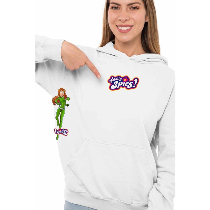 Fashion, accesorii si bijuterii - Femei - Imbracaminte femei - Hanorace femei - Hanorac Femei Spioanele Logo Desene Copilarie, alb, marime 2XL - Infinity.ro