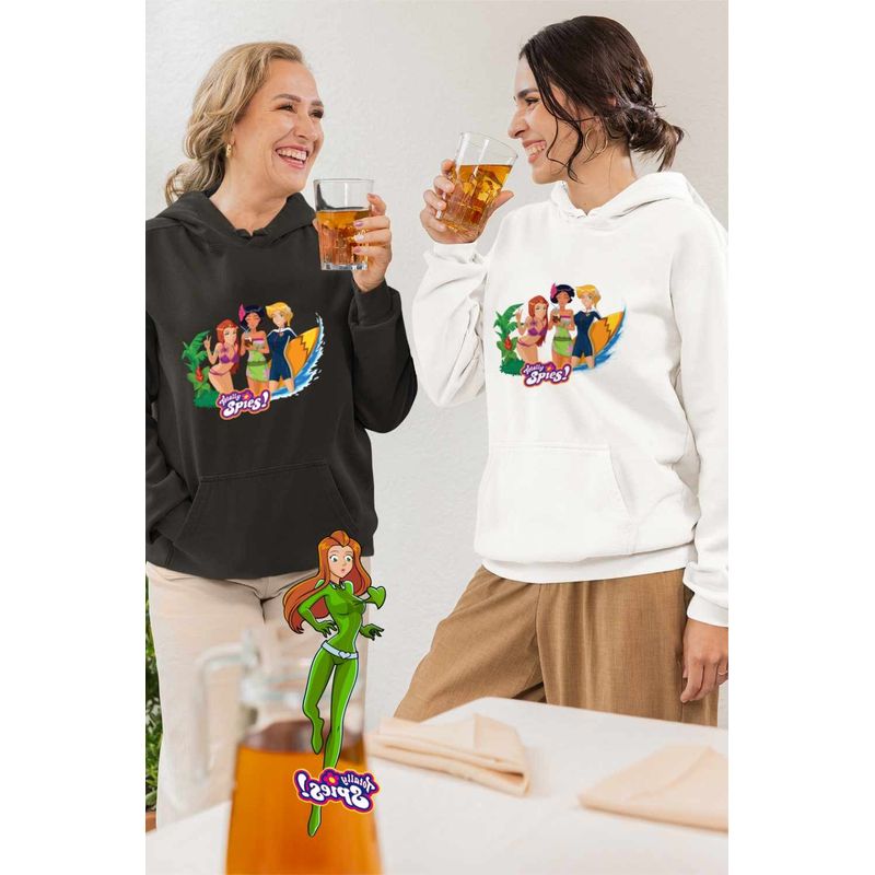 Fashion, accesorii si bijuterii - Femei - Imbracaminte femei - Hanorace femei - Hanorac Femei Spioanele Plaja Desene Animate Agenti Misiune, alb, marime 2XL - Infinity.ro