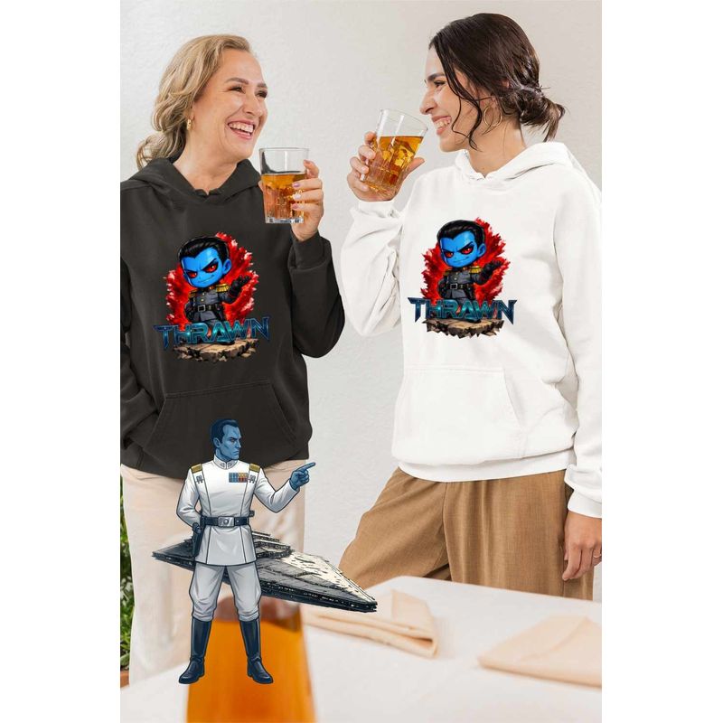 Fashion, accesorii si bijuterii - Femei - Imbracaminte femei - Hanorace femei - Hanorac Femei Star Wars Thrawn Grand Admiral Chibi, alb, marime 2XL - Infinity.ro