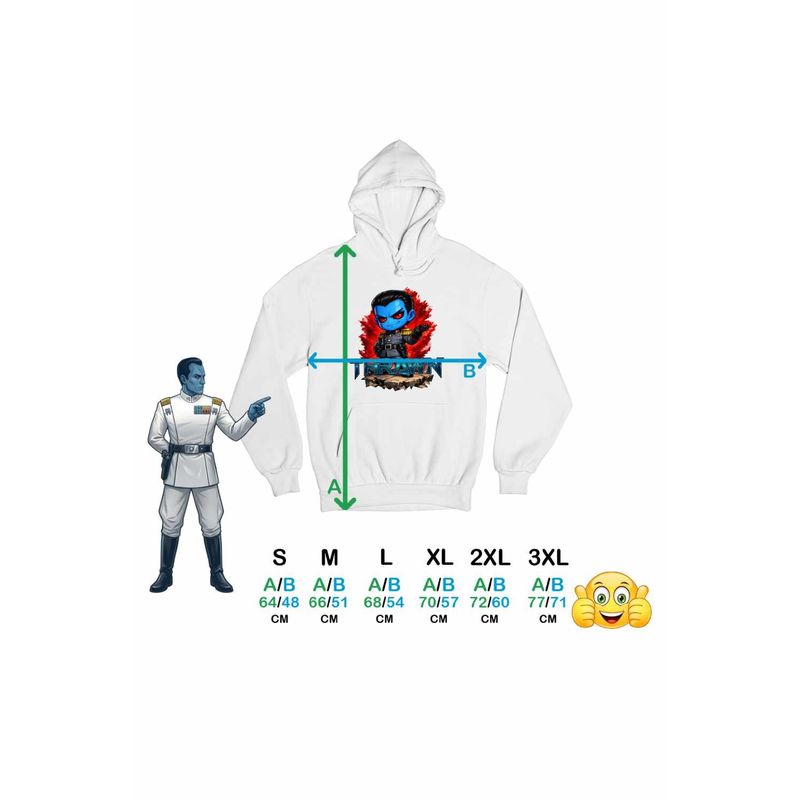Fashion, accesorii si bijuterii - Femei - Imbracaminte femei - Hanorace femei - Hanorac Femei Star Wars Thrawn Grand Admiral Chibi, alb, marime 2XL - Infinity.ro