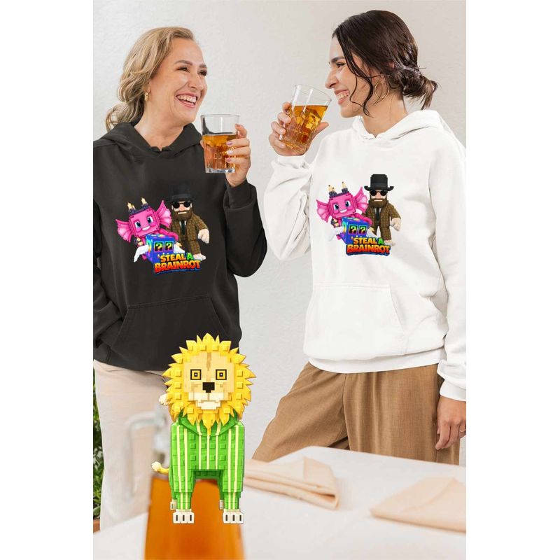 Fashion, accesorii si bijuterii - Femei - Imbracaminte femei - Hanorace femei - Hanorac Femei Steal a Brainrot Matteo Roblox Meme, alb, marime 2XL - Infinity.ro