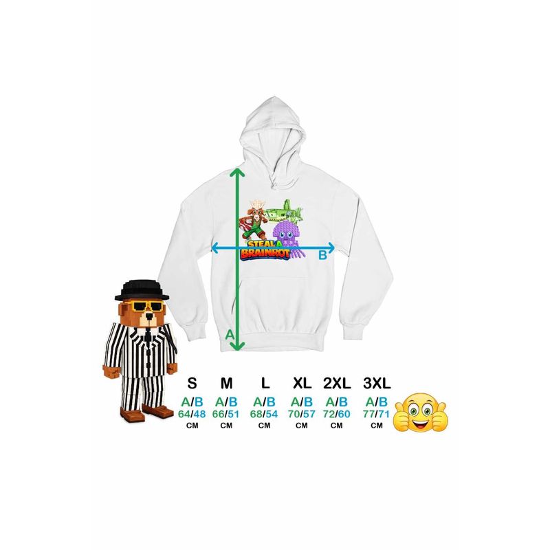 Fashion, accesorii si bijuterii - Femei - Imbracaminte femei - Hanorace femei - Hanorac Femei Steal a Brainrot Graipuss Roblox Meme, alb, marime 2XL - Infinity.ro