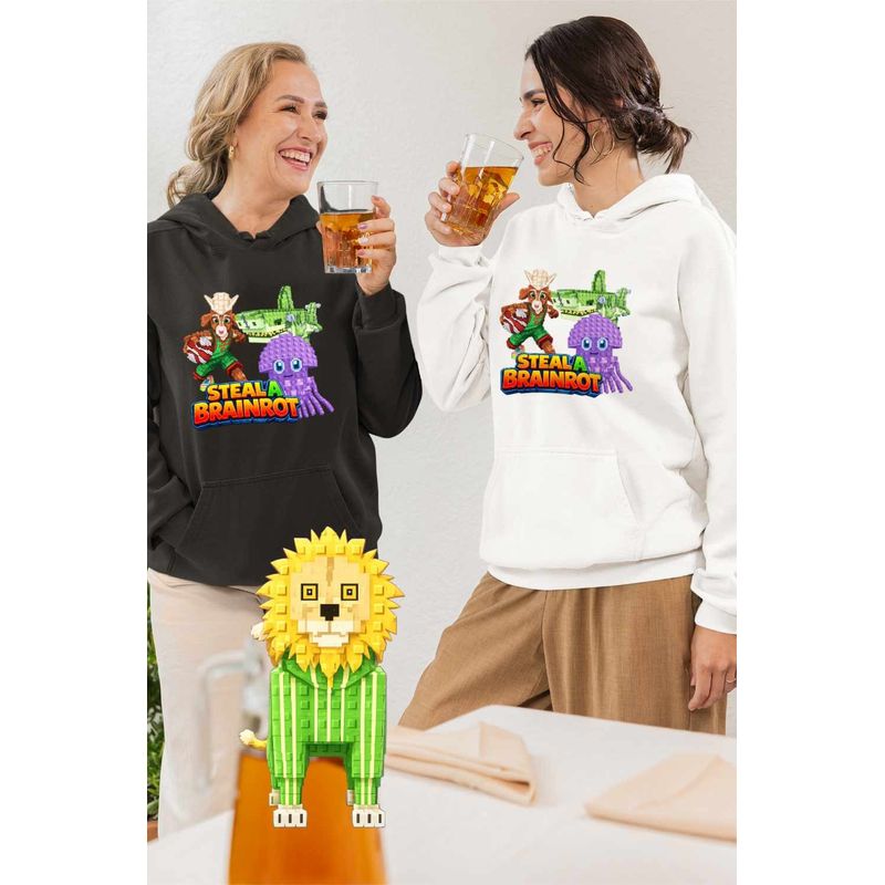Fashion, accesorii si bijuterii - Femei - Imbracaminte femei - Hanorace femei - Hanorac Femei Steal a Brainrot Graipuss Roblox Meme, alb, marime 2XL - Infinity.ro